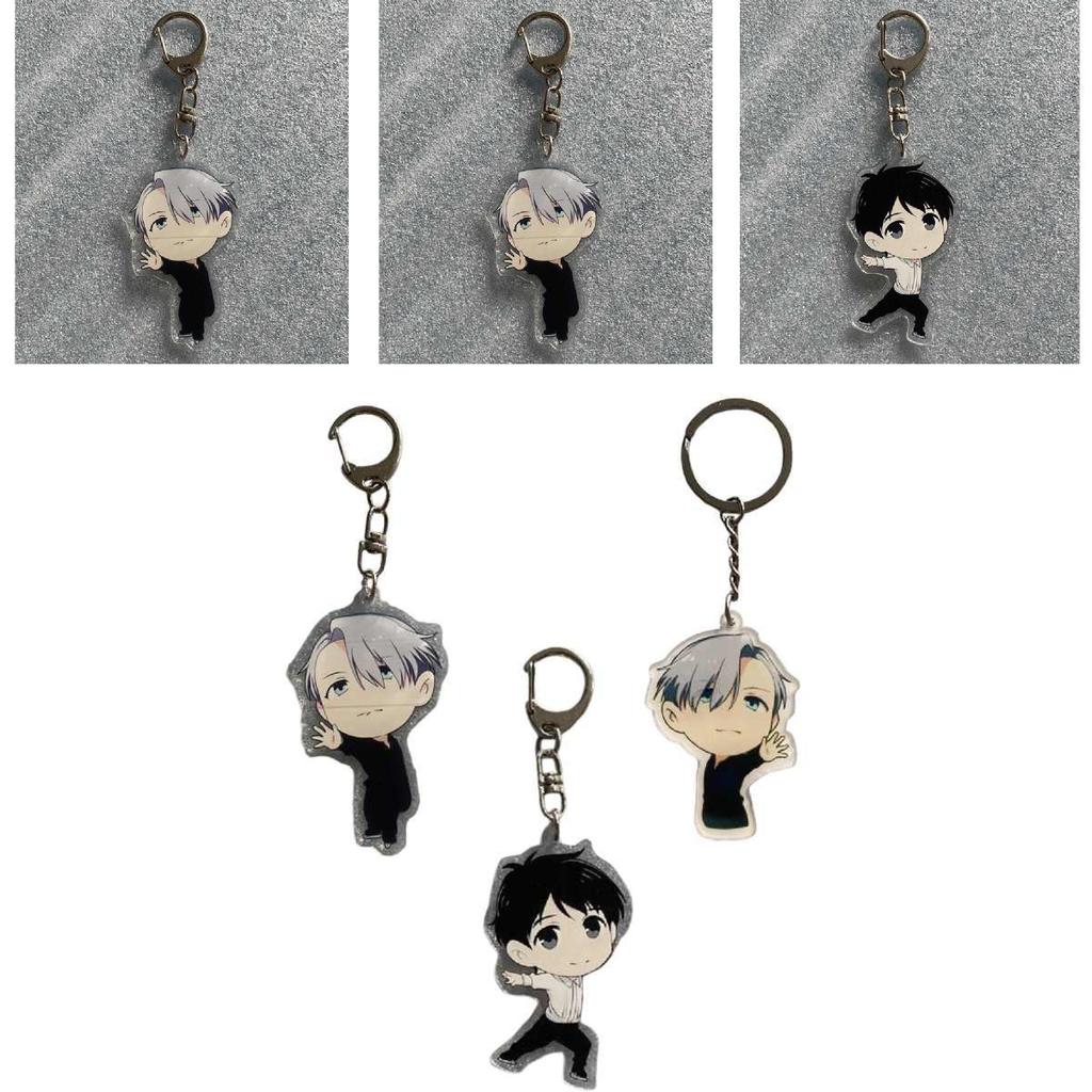 Yur On Ice Katsuki Yuri Victor Nikiforov Acryl Schlüsselanhänger Cartoon Ausweisanhänger Für Anime Fans