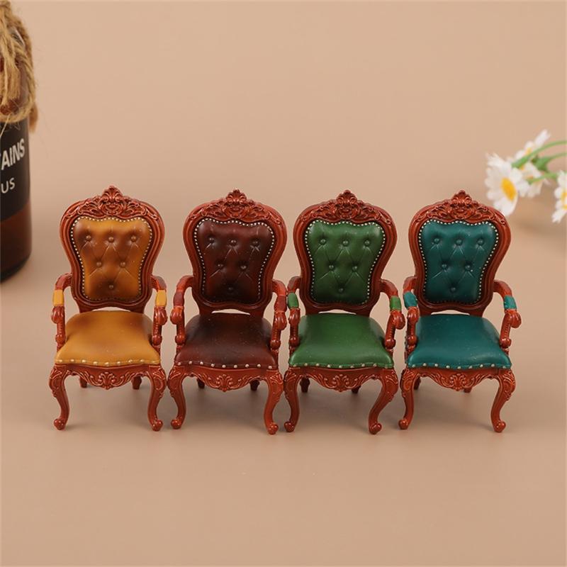 1/12 Dollhouse Simulation Mini Armchair Model Doll Home Living Room Sofa Chair Furniture Decor Toy Dolls House Accessories
