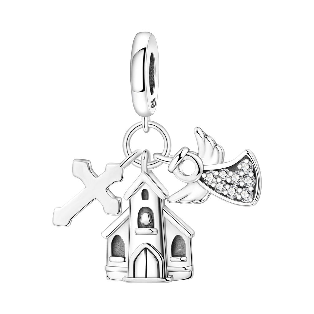 925 Silver Jesus Character Religious Symbol Pendants Bracelet Charms Fit Jewelry Party Beads DIY Fine Gifts Accessory
