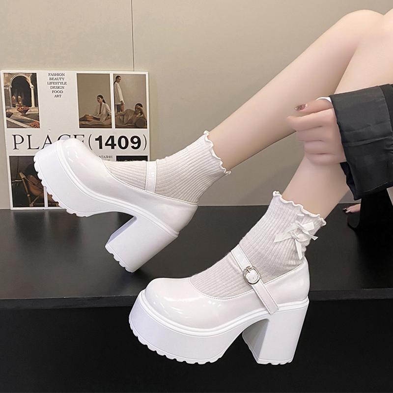 Fashion New Brand Women Mary Janes Lolita Shoes Chunky Platform High Heels Shoes autumn 2024 Fashion Sexy Pumps PU Leather Party Shoes
