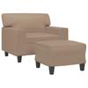 Armchair with Footstool Cappuccino Brown 60 Cm Artificial Leather