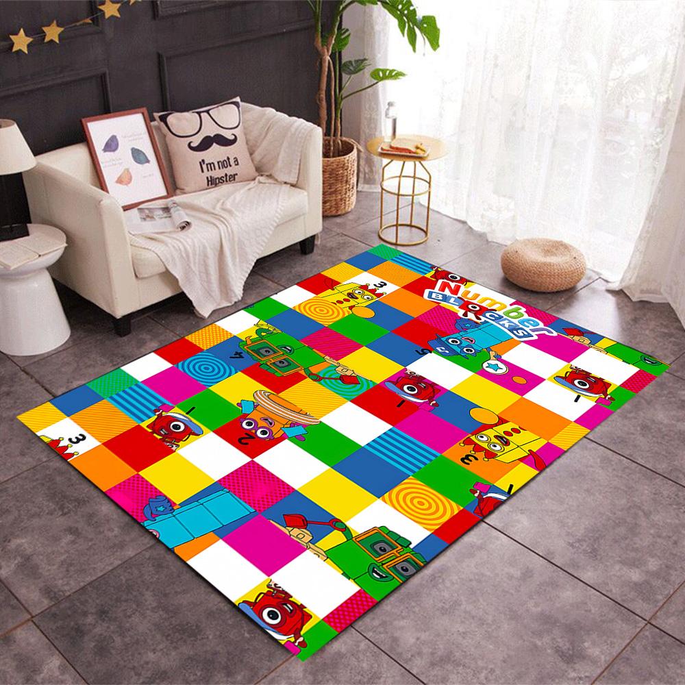 Number Blocks Adventure Floor Rug Office Rug Perfect for Hallway Playrooms Dormitory Decorate Room Antislip Carpet Decorate Offices