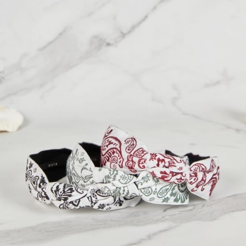 MAIA Paisley Hairband - Plain Black