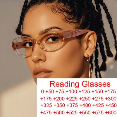 High Quality Reading Glasses Small Oval Frames Anti Blue Light TR90 Spring Hinge Far Sight Glasses for Women