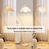 Vintage Französische Retro Creme Stehlampe mit Japanischem Plisseeschirm für Wohnzimmer, Schlafzimmer oder Nachttisch.