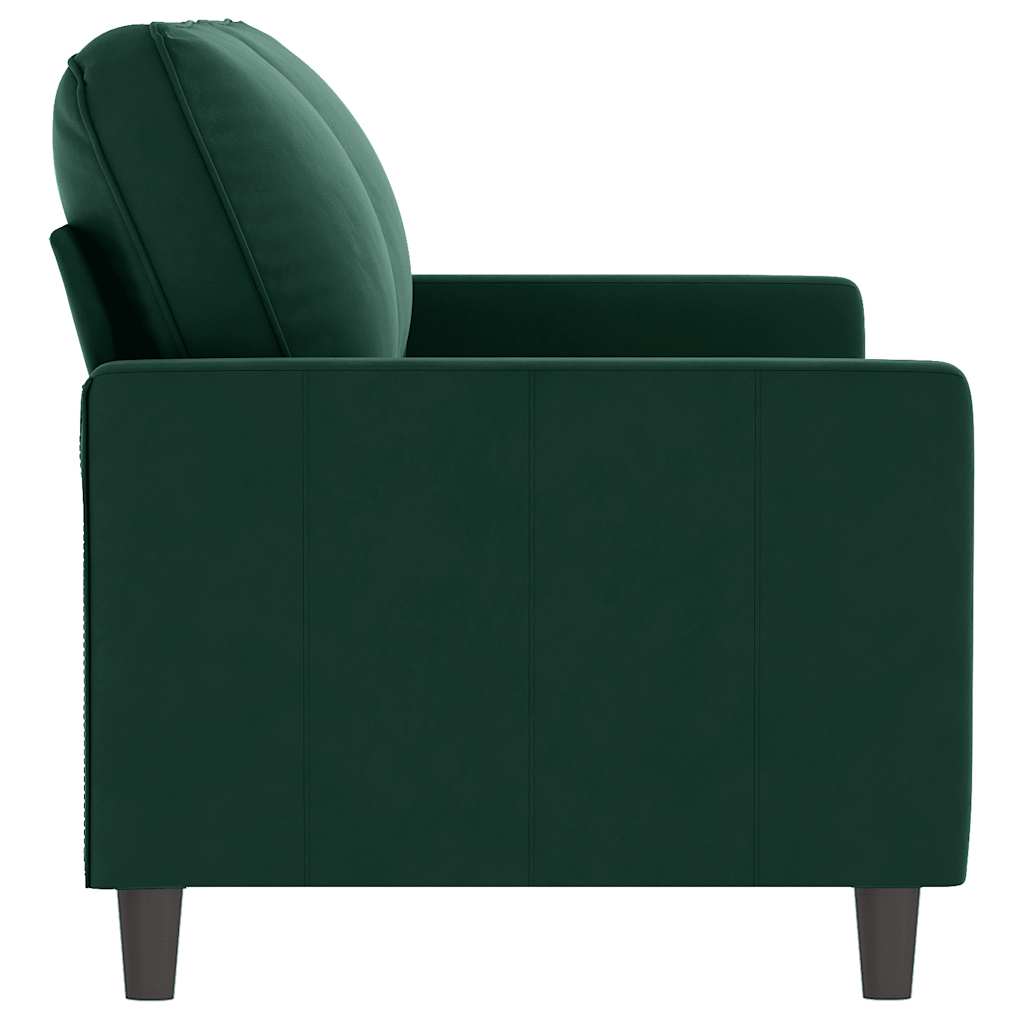2 Seater Sofa Dark Green 140 cm Velvet