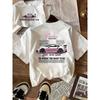 Roze Sportauto Vrijheid Dames T-shirt - Trendy Automobiel Grafisch, Casual Cool Top