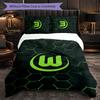 VfL Wolfsburg FC Themed Bedding 3Pcs Duvet Cover Set Decorative Bed Linen For Teen Room Home Decoration