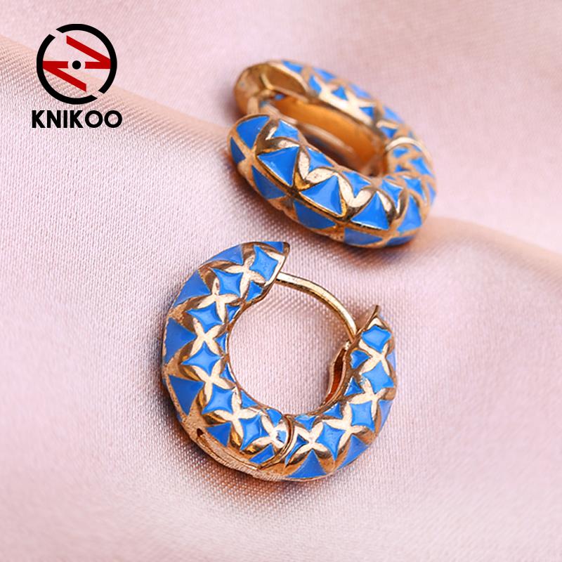 KNIKOO Round Clip Earrings For Women Fashion Flower Earrings Jewerly For Wedding Party Gifts