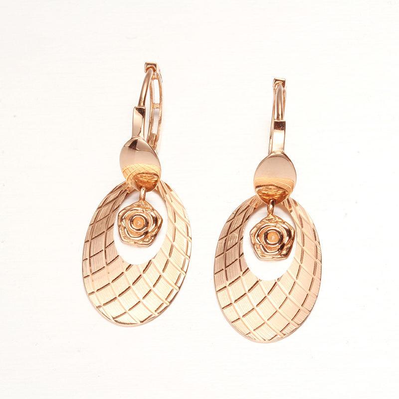 Purple Gold Shiny Smart Rose Shiny Earrings Women'S Rose Gold Plated Ear Buckles Classic