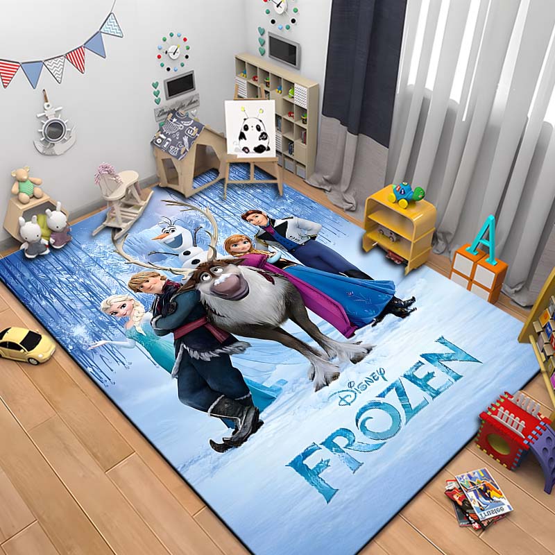 Schneekönigin Frozen Elsa HD Bedruckter Großer Teppich für Wohnzimmer Cartoon Kinderzimmer Sofa Fußmatte Boden Teppich Geschenk
