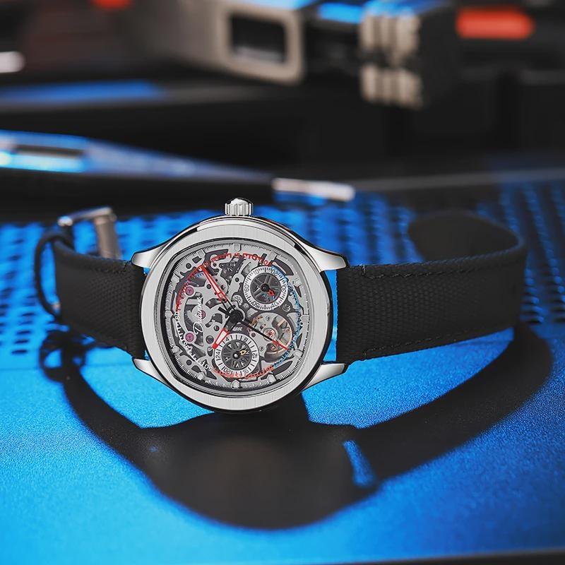 Top Brand Luxury Skeleton Tourbillon Automatic Mechanical Watch for Men Sport Full Steel Waterproof Watches