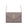 Ysl Μονογράμμα Χρυσό Λογότυπο Καπιτονέ Ανάγλυφο Δέρμα Πορτοφόλι με Αλυσίδα Τσάντα Ώμου Γυναικείες Τσάντες 377828-BOW0J-1202