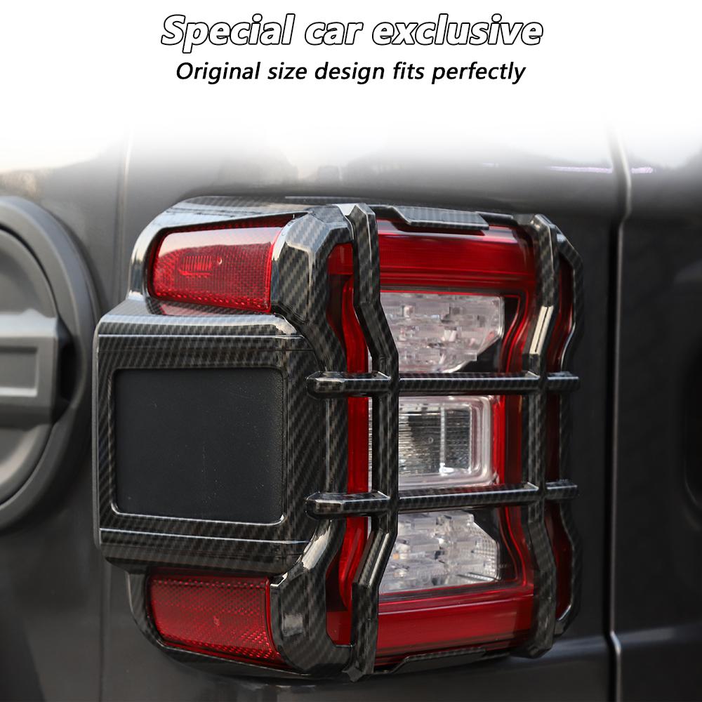 Auto-ABS-Rücklichtschutz, Dekorationsabdeckung für Jeep Wrangler JL 2018–2023, anwendbare LED-Lichtquelle