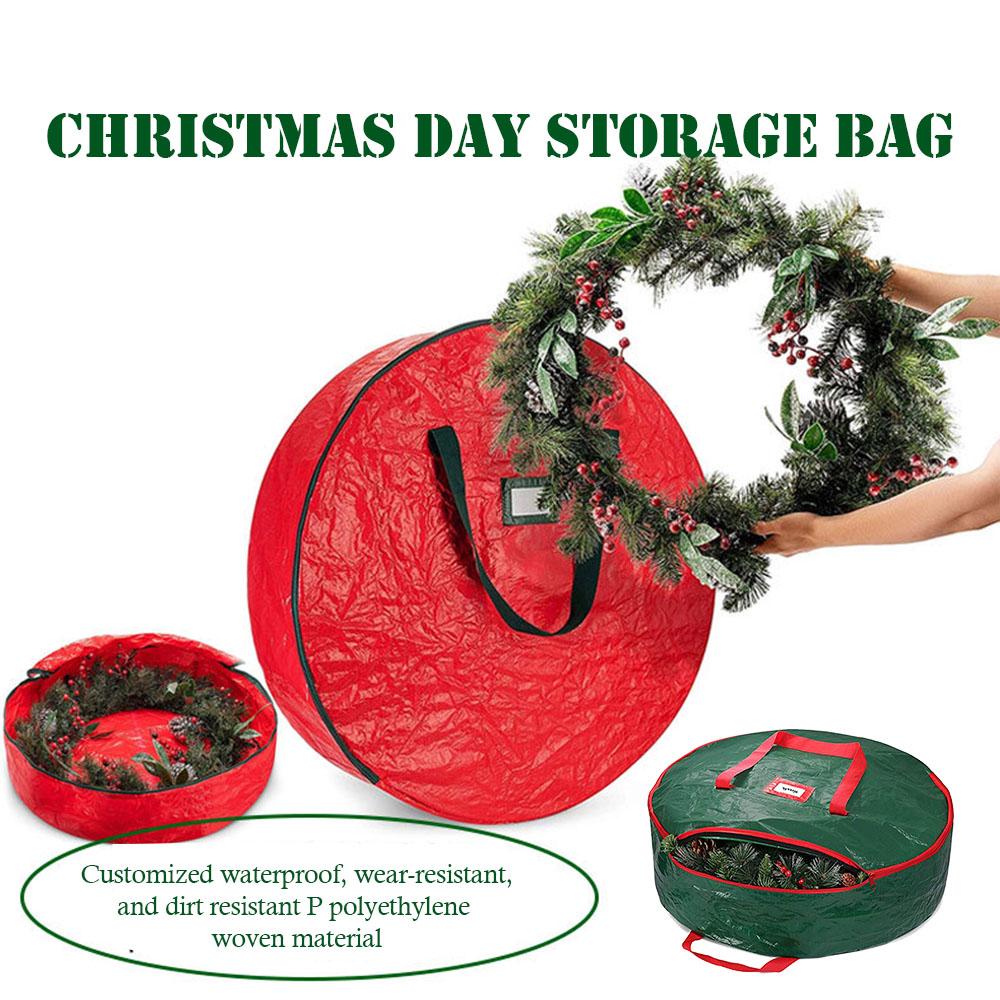 Fashion Wreath Storage Bag On Christmas Anti-foulings Portable Garland Storage Bag For Outdoors