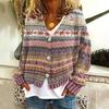 3D Printed Women's Cardigan Soft Sweater Casual Jacket Knitted Sweater Fashion Flower Series