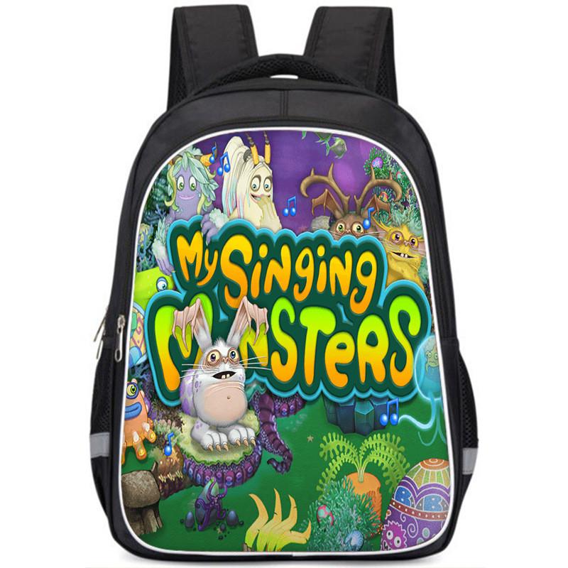 Durable Nylon My Singing Monsters Backpack With Vibrant Prints For School Kids
