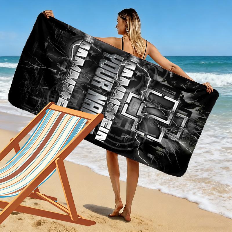 Name Custom German-language Band Print Beach Towel, Large Soft Quick Dry Towel for Beach Camping Swimming