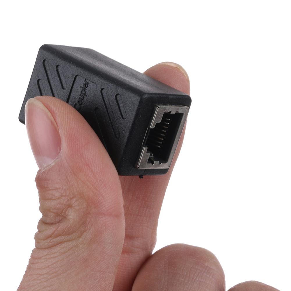 Black Ethernet Female To Female RJ45 Converter Network Cable LAN Adapter Coupler Extender