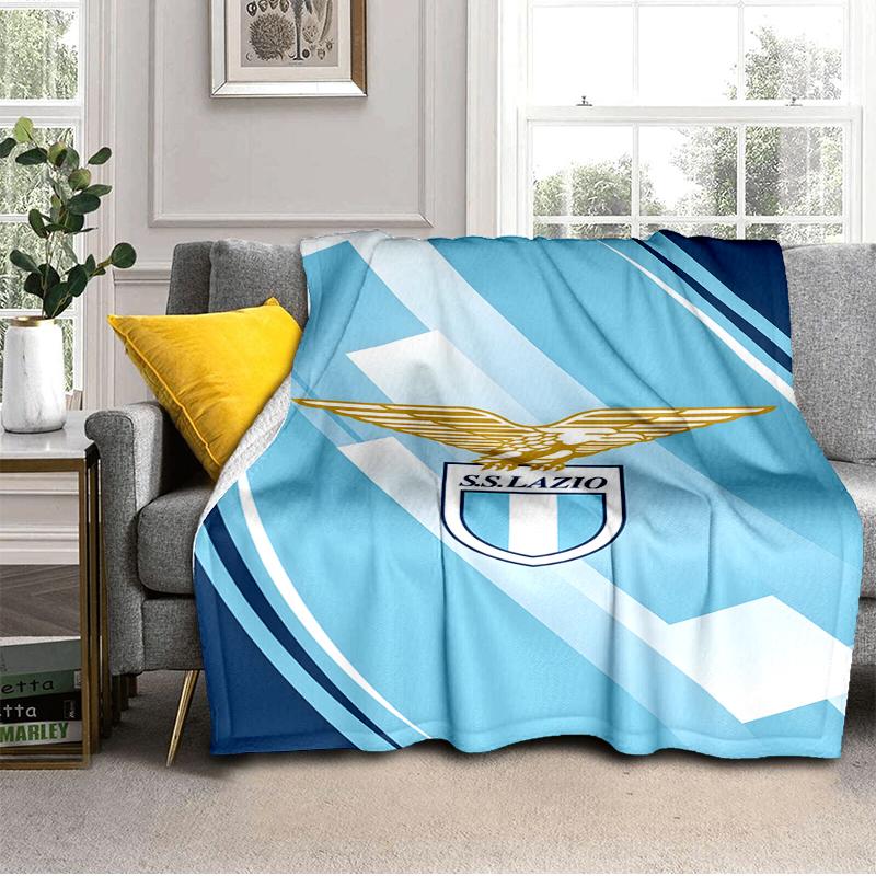 Lazio Football Crest Blanket Lightweight Ideal Bedding Blanket Perfect for Travel, Camping, Living Rooms, Offices, Sofas, Fan Christmas Gift