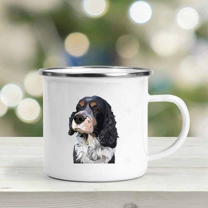 Emaille-Becher mit süßem Hunde-Print, personalisierter Becher, Bier-/Camping-Tasse, Kaffeetassen, ungewöhnliche Teetasse, Freunde-Tassen zum Sublimieren von Cupshe