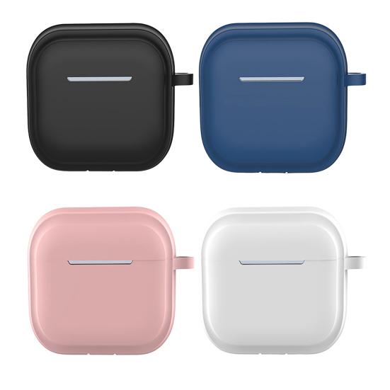 Protective Case for Airpods 4 -2024 Soft Silicone Earphone Cover with Carry Clip Anti-Fall Dustproof Easy Charging Portable Dust-resistant Earphone