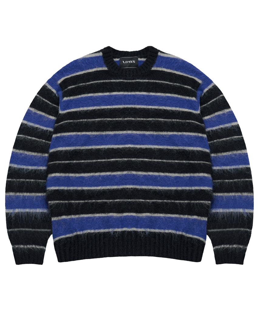IDWS Vector Stripe Mohair Knit Black