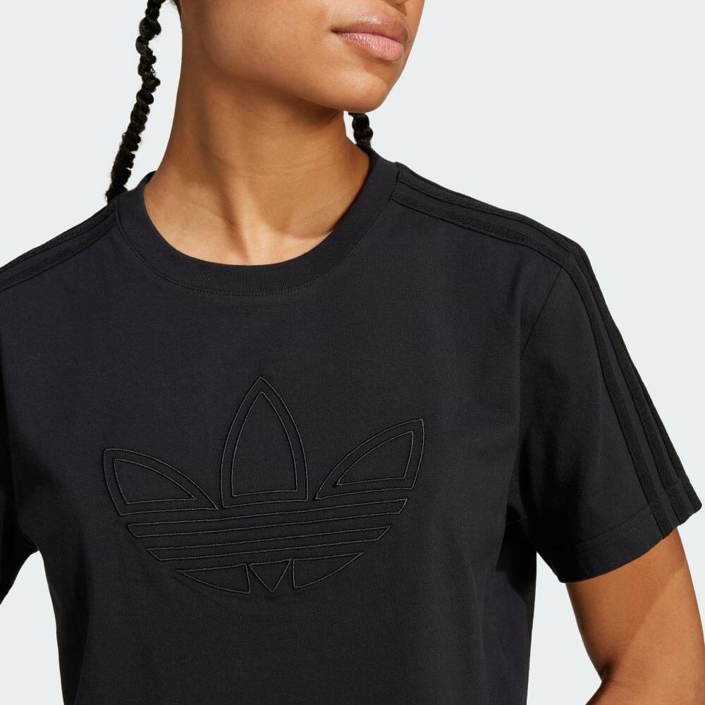 adidas Loose Comfortable Round Neck Short Sleeve T-Shirt Women Tops Black IW5520