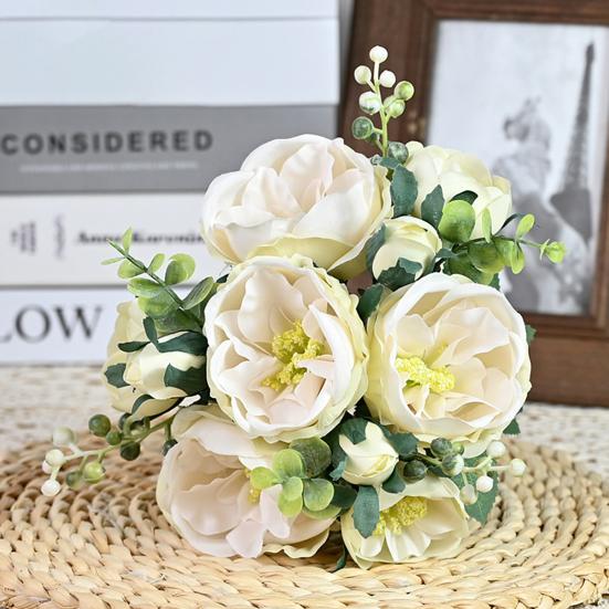 Wedding Bouquet Realistic Romantic Aesthetic Decorative Faux Silk Flower 10-headed Simulation Hibiscus