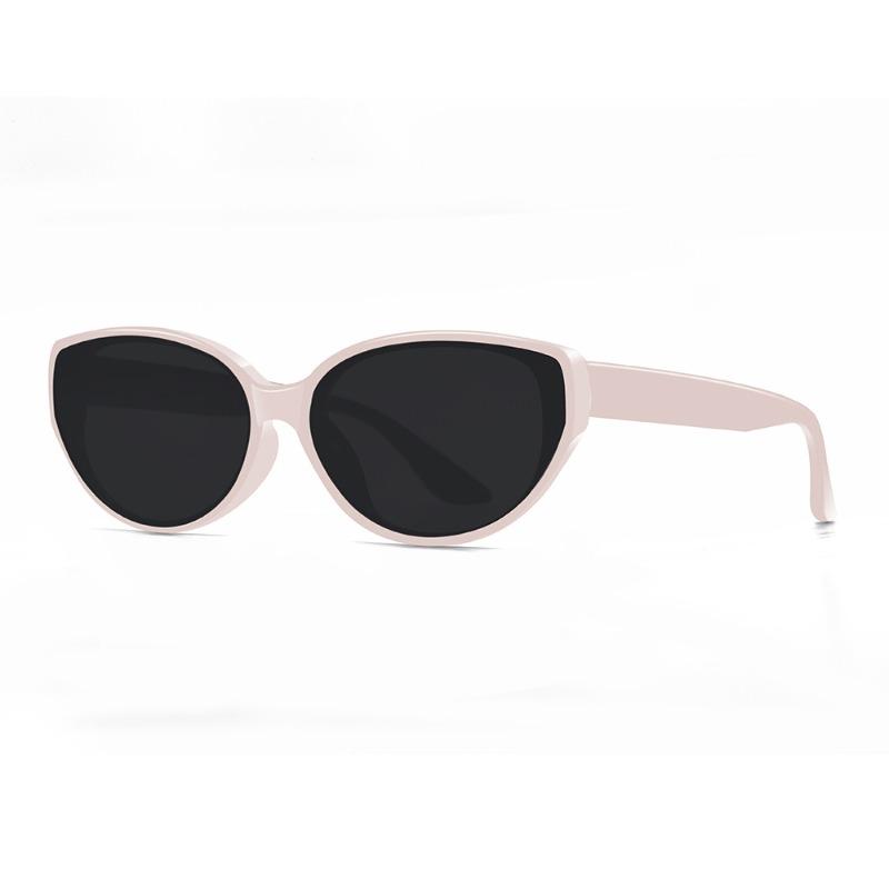 Y2K Stylish Cat Eye Sunglasses Ladies Slim Facial Look Premium Texture UV Protection White Square Frame Polarized Lens Shade