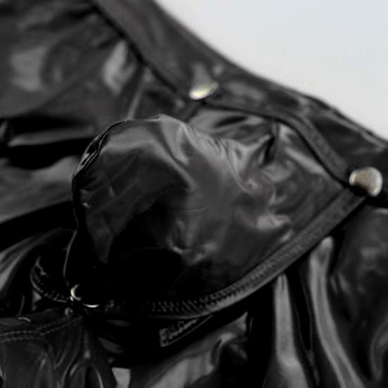 Men Sexy Boxers Smooth Faux Leather Button Closure U Convex Low Waist Elastic Soft Breathable Party Nightclub Underpants Male Underwear