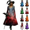 Women's Printed Midi Dress for Halloween Party and Costume