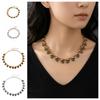 Gothic Skull Necklace Hip Hop Beaded Bracelet Retro Clavicle Chain  Hallowmas