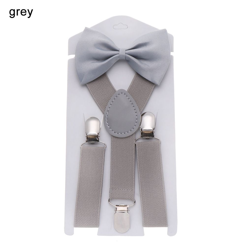Wedding Dress Clip-on Adjustable Kids Suspenders Cow Tie Belts Elastic Braces Printed Bow Tie