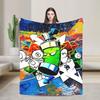 Cartoon Cute Doodle Blankets Quality Warm Soft  Throw Blanket Spring Kids Adult Outdoor Novelty Bedspread