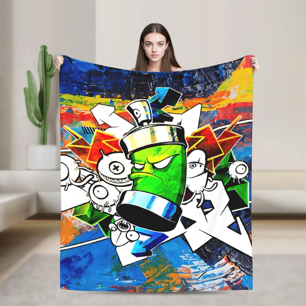 Cartoon Cute Doodle Blankets Quality Warm Soft  Throw Blanket Spring Kids Adult Outdoor Novelty Bedspread