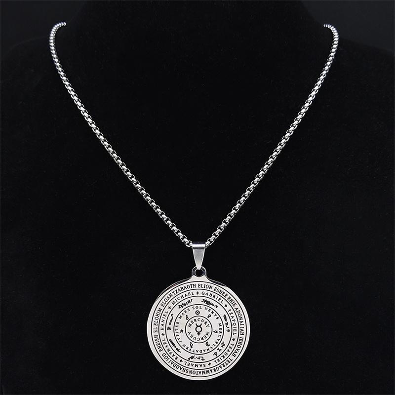 The Planets Mercury Stainless Steel Necklace Seal of Seven Archangels Secret of Universe Necklaces Jewelry Talismanes Poderosos