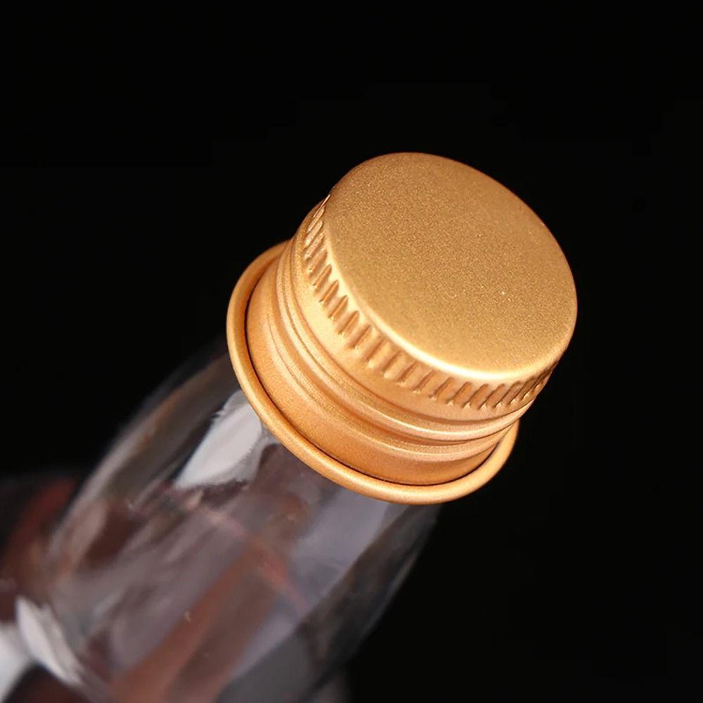 5Pcs Silver/ Gold Caps Plastic Spirit Bottle Wine Bottle Small Mini Liquor Bottles Set 60ml Party Supplies Alcohol Shot Bottles
