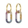 Classic Stainless Steel Ear Buckle For Women Trendy Gold Silver Color Big Oval Rectangle Hoop Huggie Punk Hip Hop Jewelry Gift