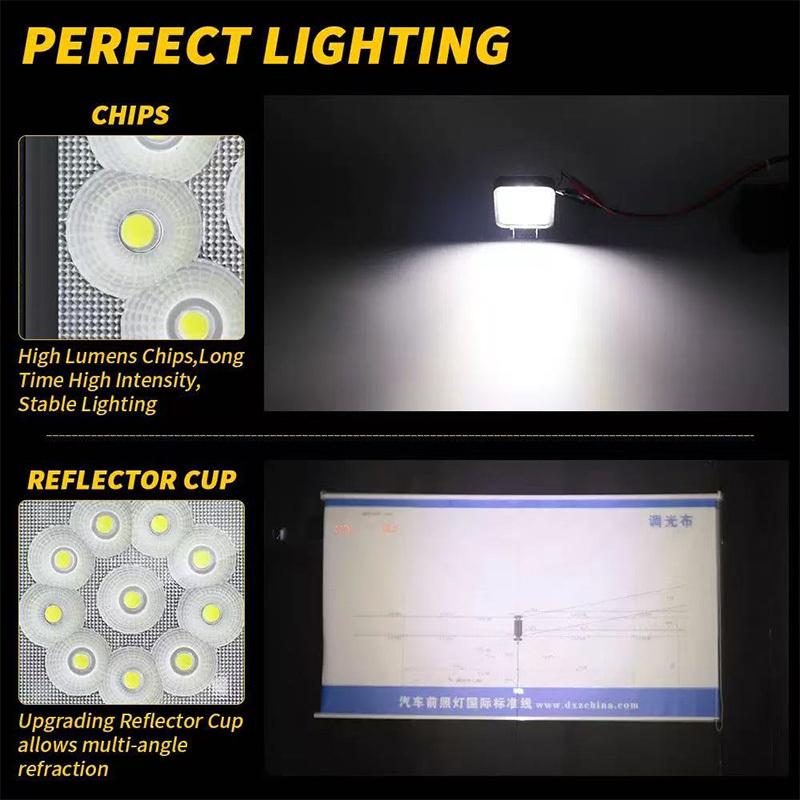12V 24V 10Leds Light Bar Work Light Bar Square Spotlight Headlights For Truck Offroad Car Motorcycle Tractor SUV ATV Accessories
