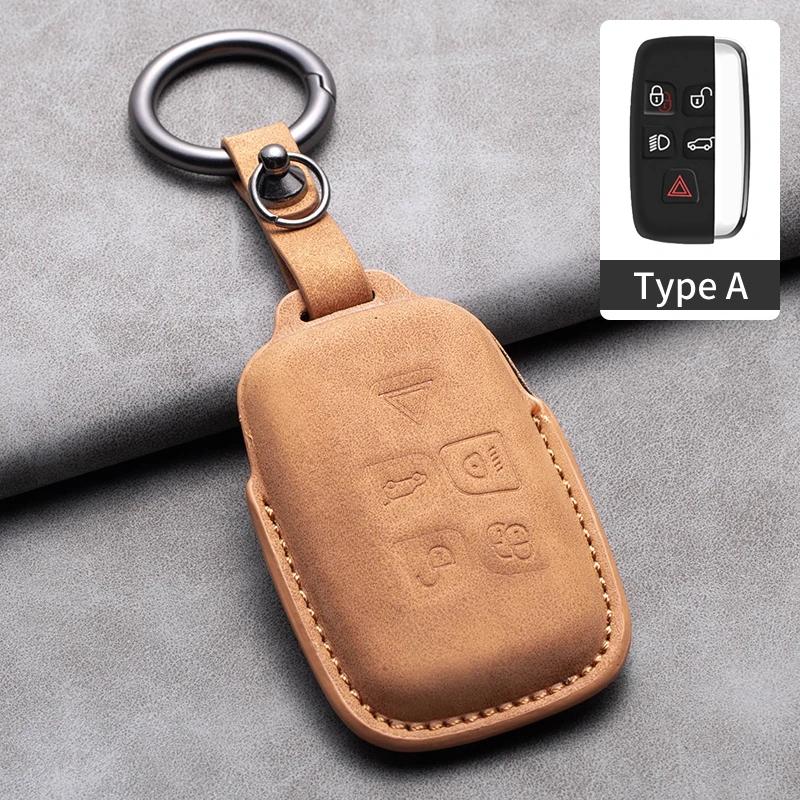 Leather Car Remote Key Case Cover for Jaguar XF XJ XE XJL XF for Land Rover Range Rover Sport Evoque Freelander Auto Key Shell