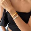 Minimalist Glossy Open Bangle: European-American Style, Versatile & Unique Design