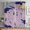 Omori Curtains for Living Room Curtain Home Interior Curtains 2 Pieces Shades Tulle for Bedroom Halloween Decoration Partition