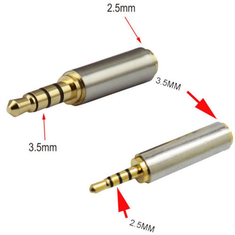 Gold 3.5mm Male To 2.5mm Female Stereo Audio Headphone Jack Adapter Converter