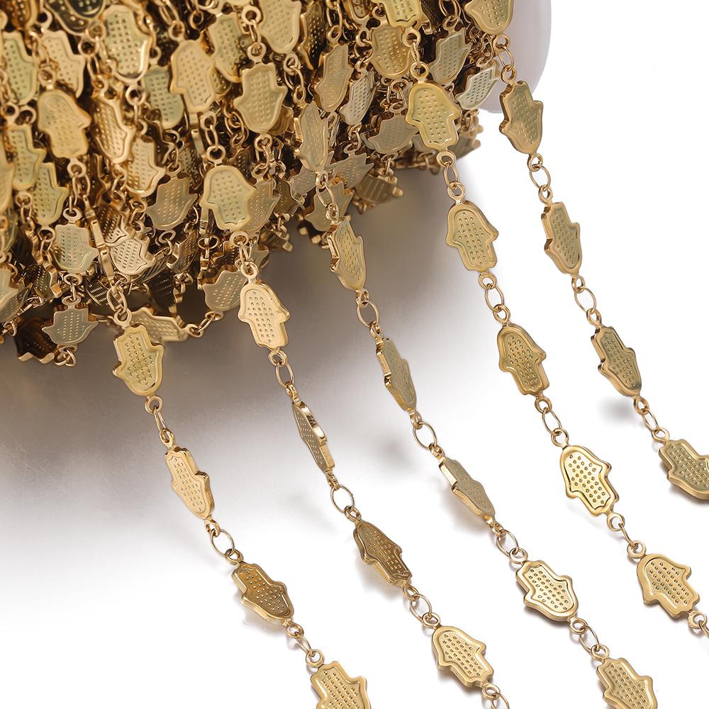 1Meter Stainless Steel Embossing Love Heart Leaf Oval Star Moon Link Chains Necklace Bracelet Jewelry Making DIY Chain Supplies
