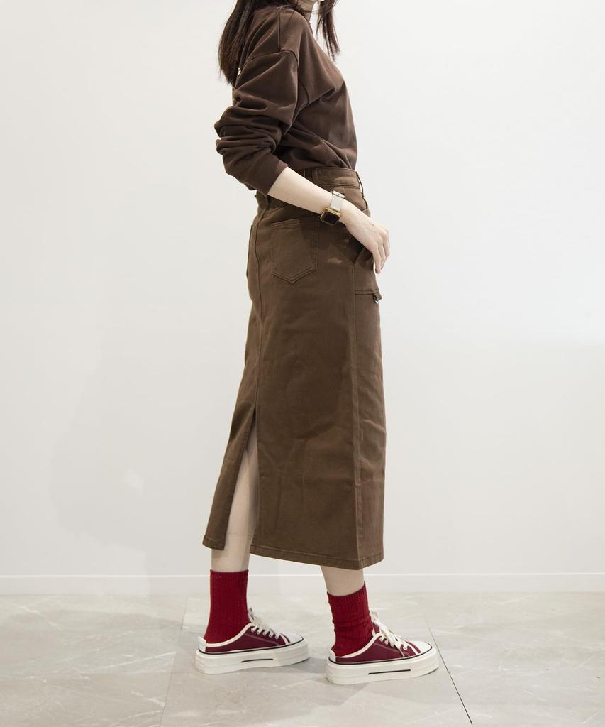 Jupe Longue Stretch en Denim S'more, (Brown, L)