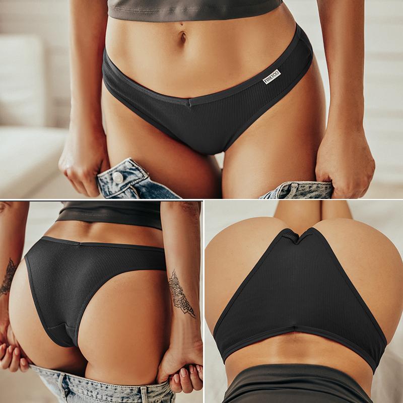 FINETOO 3 bucăți/set chiloți femei lenjerie din bumbac tanga femei lenjerie sexy lenjerie intimă cu talie joasă Bikini slip brazilian