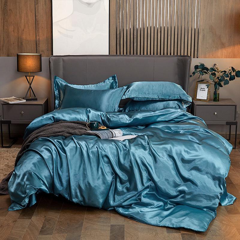 Luxe Rayon Satijn Beddengoed Set Dekbedovertrek Set Enkel Dubbel King Size Beddengoed 3-delig/4-delig Beddekbed Bedlinnen Set