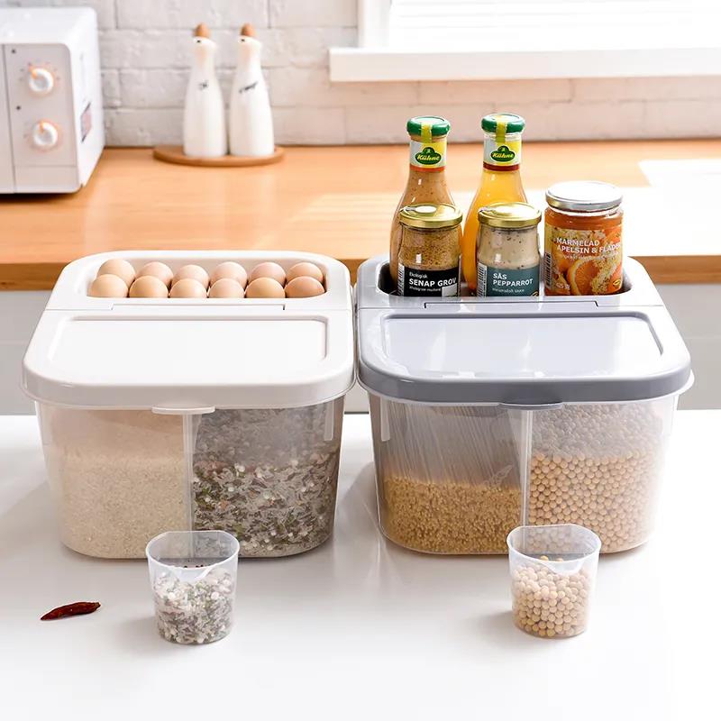 Rice Bucket Household Rice Cylinder Rice Noodles Cat and Dog Food Storage Grain Storage Box Multi-grain Bucket Insect-proof and Moisture-proof