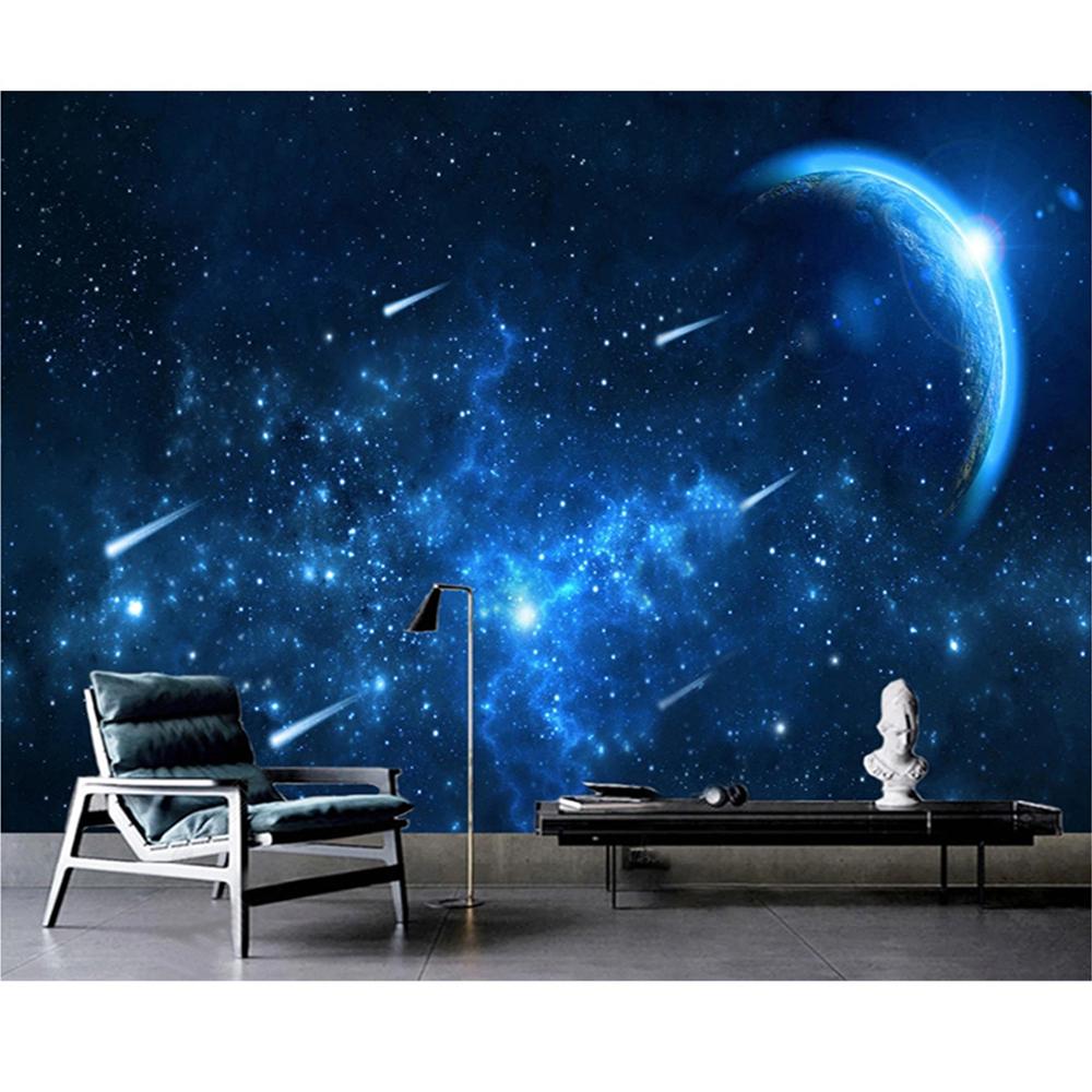 3d Galaxy Wallpaper Abstract Blue Starry Mural Living Room Bedroom Tv Sofa Backdrop Home Decor 3d Fresco